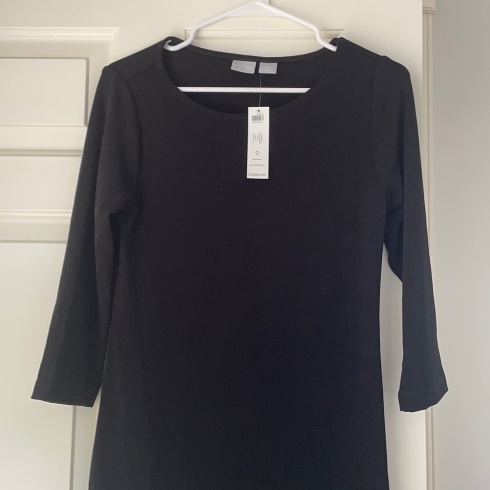 CHICO’S TRAVELERS CLASSIC DRESS COLOR BLACK SIZE 0